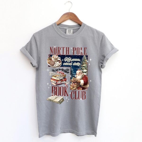 vintage christmas t shirt for book lovers north pole book club design funny santa t shirt for holiday celebrations 5gmmv scaled