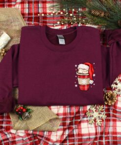 vintage christmas t shirt for coffee lovers with noel hat design fun and unique holiday tee for women rh9az scaled