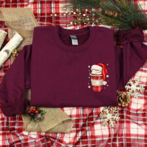 vintage christmas t shirt for coffee lovers with noel hat design fun and unique holiday tee for women rh9az scaled