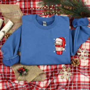 vintage christmas t shirt for coffee lovers with noel hat design fun and unique holiday tee for women sktsw scaled