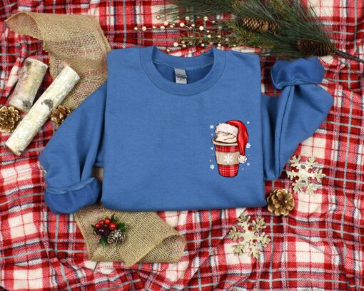 vintage christmas t shirt for coffee lovers with noel hat design fun and unique holiday tee for women sktsw scaled