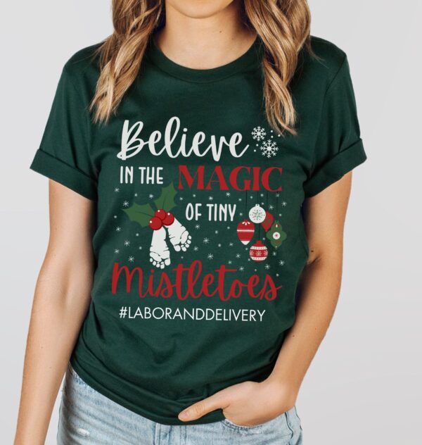 vintage christmas t shirt for labor and delivery nurses tiny mistletoes design for nicu and obgyn professionals holiday tee qyrnf scaled