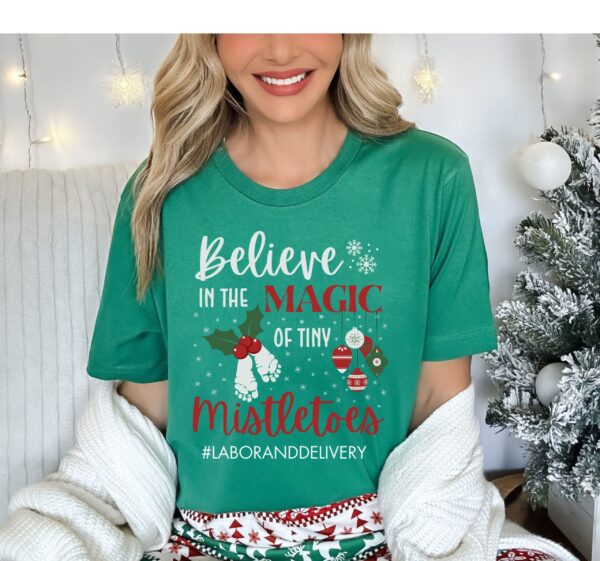 vintage christmas t shirt for labor and delivery nurses tiny mistletoes design for nicu and obgyn professionals holiday tee vbvx0 scaled