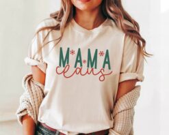 Vintage Christmas T Shirt for Moms  Funny Mama Claus Tee  Ideal for Pregnancy Announcement and Holiday Celebrations