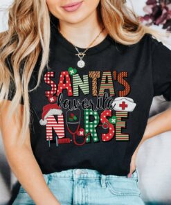 vintage christmas t shirt for nurses santas favorite nurse shirt with fun design holiday apparel for rn professionals xoocc