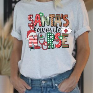 vintage christmas t shirt for nurses santas favorite nurse shirt with fun design holiday apparel for rn professionals zlxgw