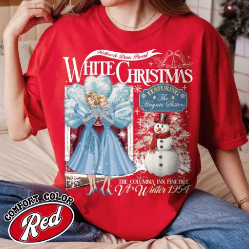 vintage christmas t shirt for sisters featuring columbia inn design inspired by the 1954 white christmas movie perfect for holiday watching 1c6sj