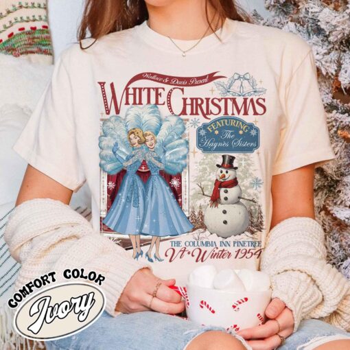 vintage christmas t shirt for sisters featuring columbia inn design inspired by the 1954 white christmas movie perfect for holiday watching g9gr8