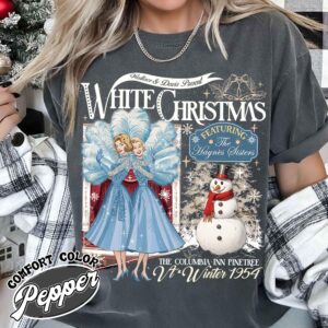 vintage christmas t shirt for sisters featuring columbia inn design inspired by the 1954 white christmas movie perfect for holiday watching qtnmq