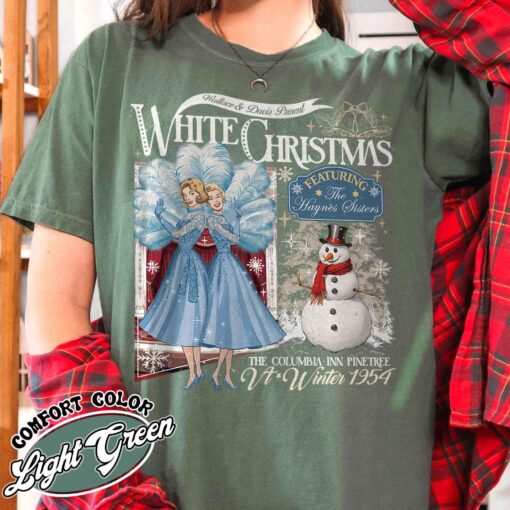 vintage christmas t shirt for sisters featuring columbia inn design inspired by the 1954 white christmas movie perfect for holiday watching sf9qy