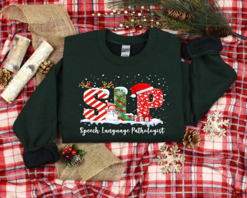 vintage christmas t shirt for speech language pathologists featuring slp design for speech therapy enthusiasts t63rs scaled