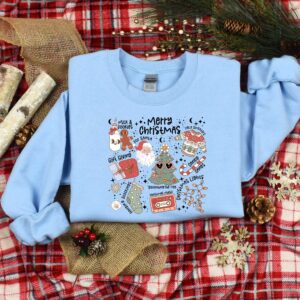 vintage christmas t shirt for toddlers with fun christmas tree doodle design ideal for holiday celebrations and family gatherings itrzb scaled