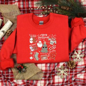 vintage christmas t shirt for toddlers with fun christmas tree doodle design ideal for holiday celebrations and family gatherings klrzy scaled