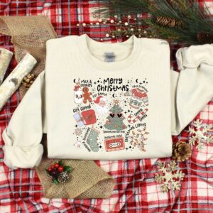 vintage christmas t shirt for toddlers with fun christmas tree doodle design ideal for holiday celebrations and family gatherings yqtm3 scaled