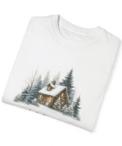 vintage christmas t shirt for winter cabin adventures featuring let it snow design and pine tree loungewear comfort naubw