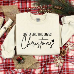 vintage christmas t shirt for women just a girl who loves christmas fun jesus lover design for holiday parties symvw scaled