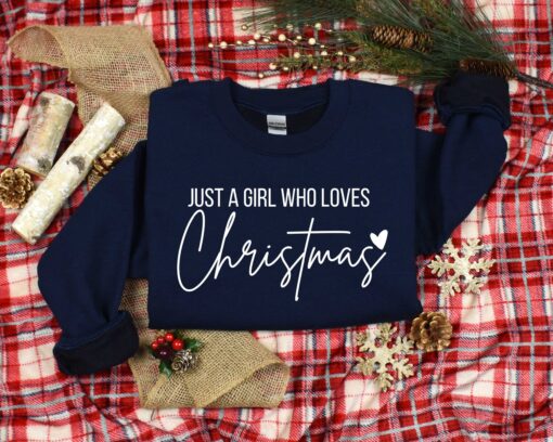 vintage christmas t shirt for women just a girl who loves christmas fun jesus lover design for holiday parties x28e8 scaled