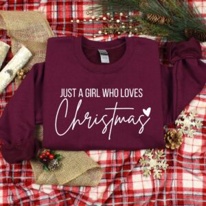 vintage christmas t shirt for women just a girl who loves christmas fun jesus lover design for holiday parties x8vhv scaled