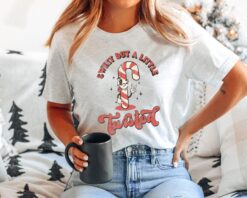 vintage christmas t shirt for women sweet but a little twisted graphic tee with unique design for holiday celebrations ad1x4