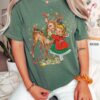 Vintage Christmas T Shirt for Women  1950s Reindeer Design  Retro Oversized Tee for Holiday Parties