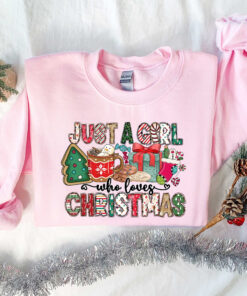 vintage christmas t shirt for women and girls featuring just a girl who loves christmas design ideal for holiday celebrations 5zdiq scaled