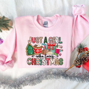 vintage christmas t shirt for women and girls featuring just a girl who loves christmas design ideal for holiday celebrations 5zdiq scaled