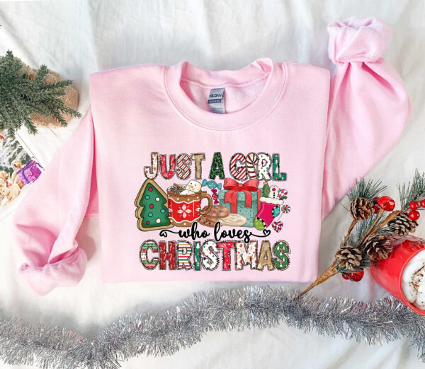 vintage christmas t shirt for women and girls featuring just a girl who loves christmas design ideal for holiday celebrations 5zdiq scaled