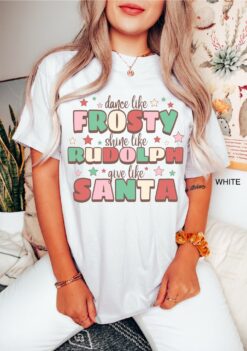 vintage christmas t shirt for women and men retro dance like frosty tee comfortable colors family matching holiday apparel j3mcg