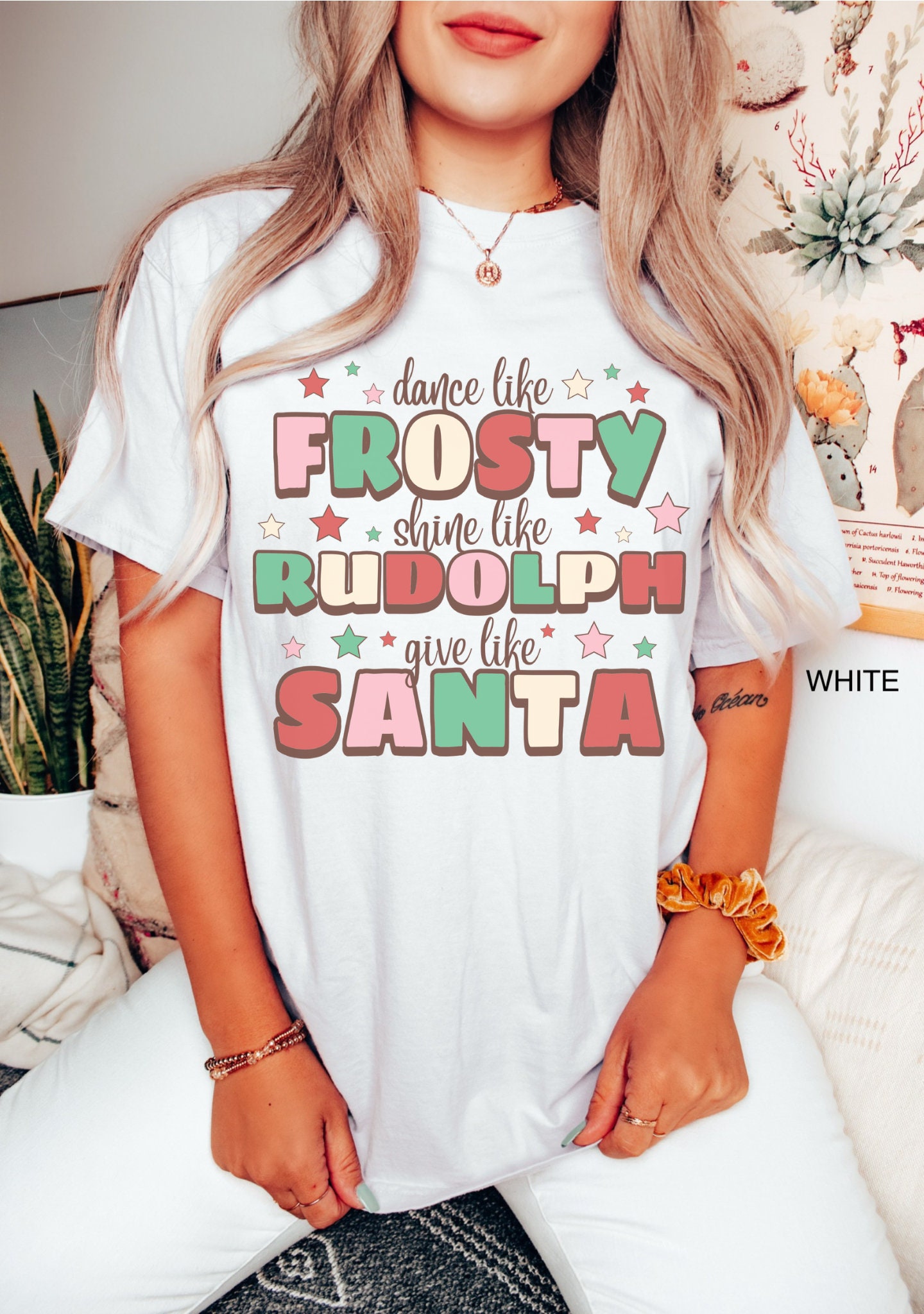 vintage christmas t shirt for women and men retro dance like frosty tee comfortable colors family matching holiday apparel j3mcg