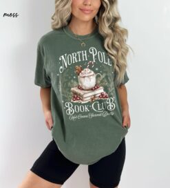 Vintage Christmas T Shirt for Women  Comfort Colors Teacher Tee  Bookish Design for Holiday Celebrations
