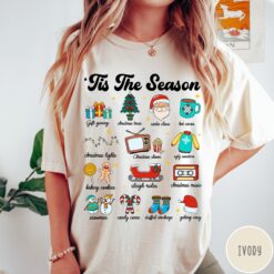 Vintage Christmas T-Shirt for Women  Retro Comfort Colors Tee  Trendy Holiday Design for Festive Celebrations