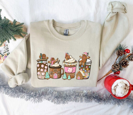 vintage christmas t shirt for women with gingerbread design and coffee theme funny christmas shirt for holiday celebrations b5a8m scaled