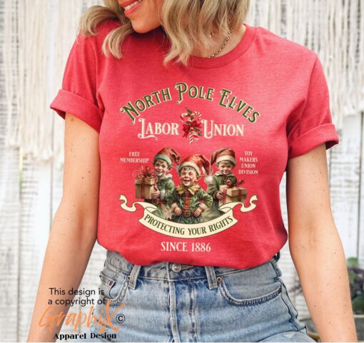 vintage christmas t shirt funny elf design retro style north pole theme comfortable fit for holiday celebrations hoxi1 scaled