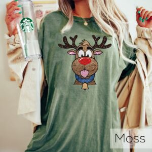 vintage christmas t shirt funny reindeer design for kids comfortable crewneck shirt perfect for holiday celebrations and new year events lkqay