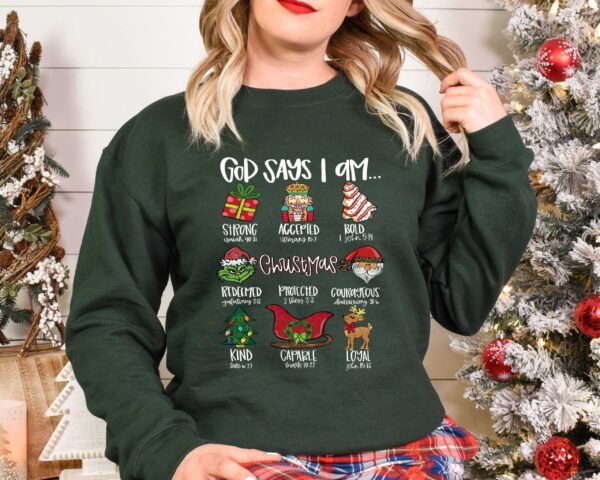 vintage christmas t shirt god says i am christmas christian jesus tee with bible verse design for holiday celebrations 7pqdh scaled