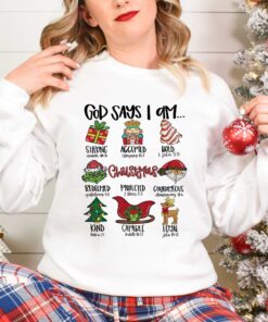 vintage christmas t shirt god says i am christmas christian jesus tee with bible verse design for holiday celebrations gx5b2 scaled