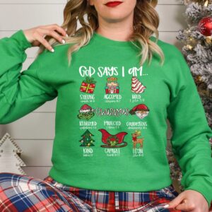 vintage christmas t shirt god says i am christmas christian jesus tee with bible verse design for holiday celebrations mtcce scaled