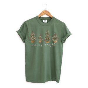 vintage christmas t shirt green tree design winter apparel funny holiday tee for men and women czyu4