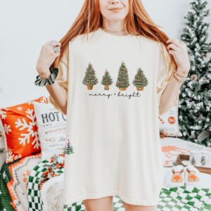 vintage christmas t shirt green tree design winter apparel funny holiday tee for men and women drza0