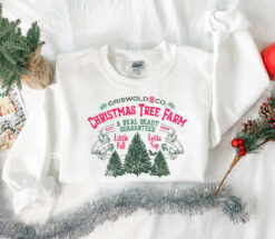 Vintage Christmas T Shirt Griswolds Tree Farm Design for Women with Family Theme and Holiday Spirit