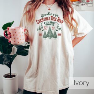 vintage christmas t shirt groovy griswold and co tree farm established 1989 for women family gatherings and holiday parties ob4hp