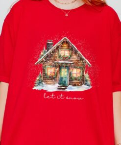 vintage christmas t shirt let it snow design with merry and bright theme for holiday celebrations and winter events pdpnw scaled