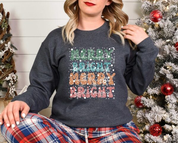 vintage christmas t shirt merry and bright design with christmas tree graphic for holiday celebrations and festive gatherings fgqqp scaled