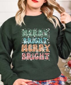 vintage christmas t shirt merry and bright design with christmas tree graphic for holiday celebrations and festive gatherings hhkr6 scaled