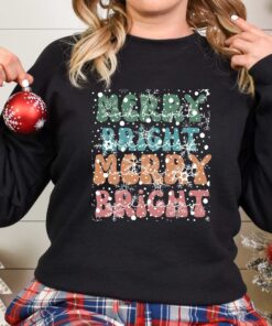 vintage christmas t shirt merry and bright design with christmas tree graphic for holiday celebrations and festive gatherings pqjcu scaled