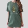 vintage christmas t shirt merry and bright design with christmas tree graphic for holiday celebrations and winter gatherings hhmlm