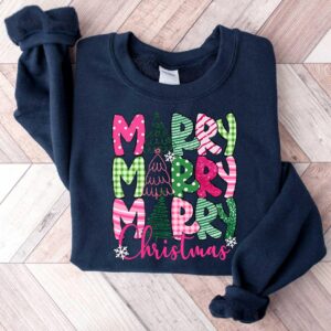 vintage christmas t shirt merry and bright trees womens holiday tee comfortable winter design for festive celebrations rr4y1