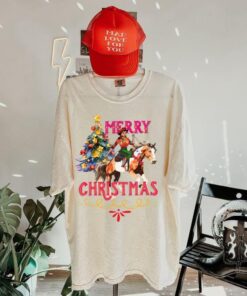 vintage christmas t shirt merry christmas cowgirl graphic tee retro western design for cowboy christmas celebrations qdo6u