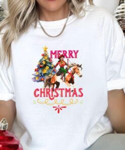 vintage christmas t shirt merry christmas cowgirl graphic tee retro western design for cowboy christmas celebrations yjpfa