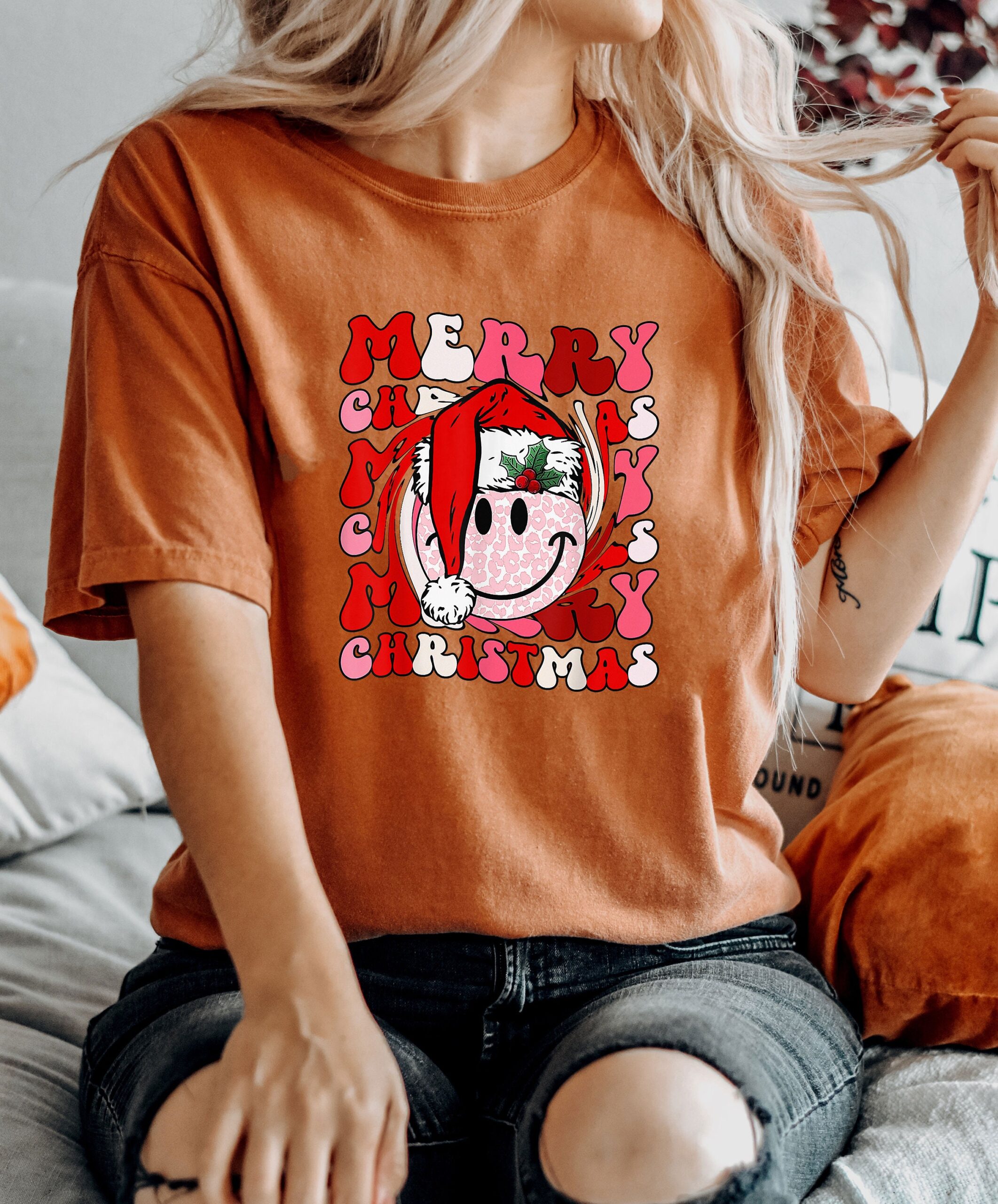 vintage christmas t shirt merry merry design retro style for family gatherings comfortable colors tee i2uln scaled